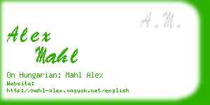 alex mahl business card